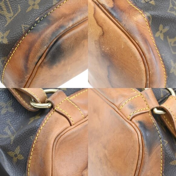 LOUIS VUITTON Montsouris GM Backpack Bag Monogram Leather Brown - Picture 11 of 16
